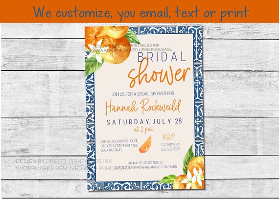 Citrus Bridal Shower Invitation Printable, Orange Bridal Shower Invite, Main Squeeze Bridal Shower Invite, Summer Bridal Shower Invitation Il_570xn
