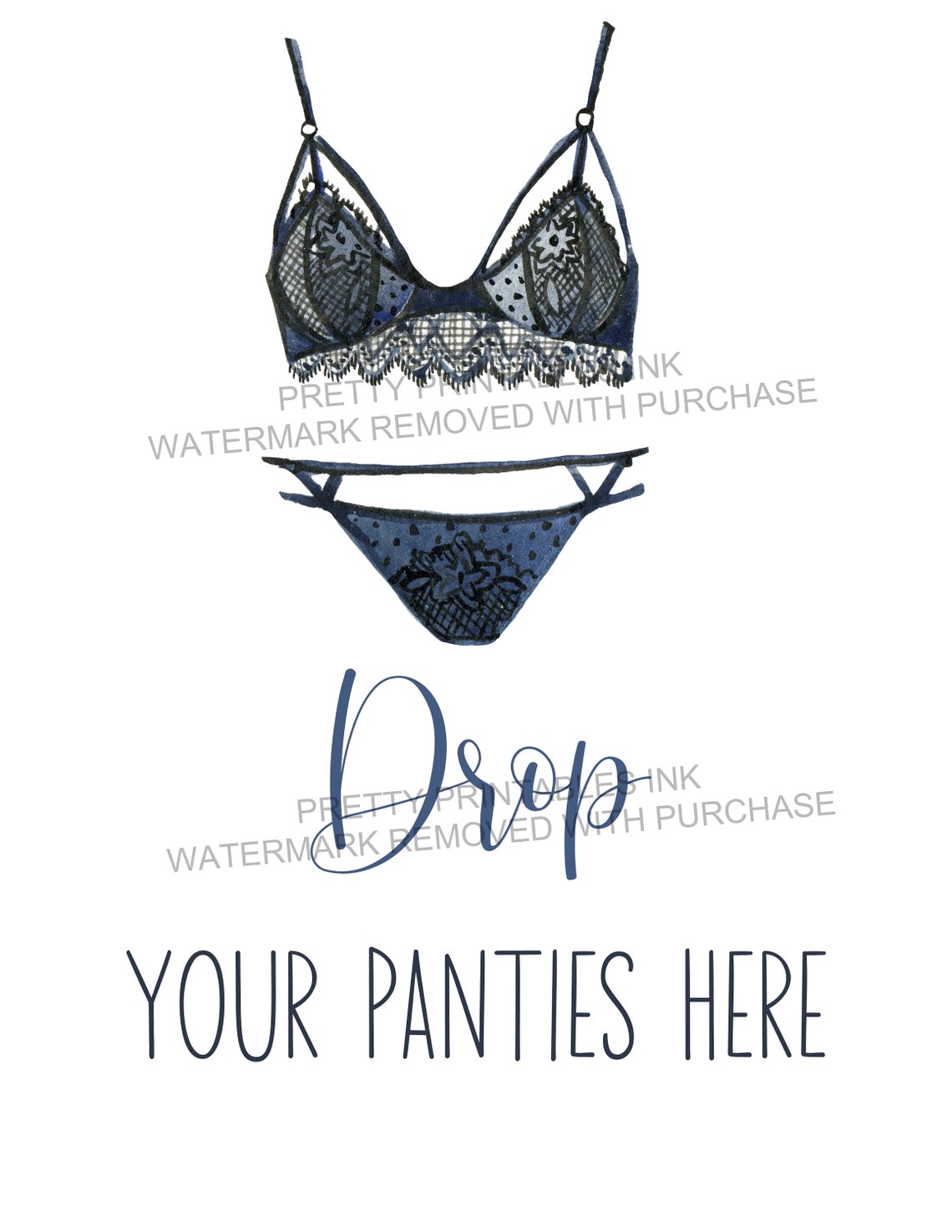 Lingerie Shower Sign Printable Drop Your Panties Sign | Etsy Canada