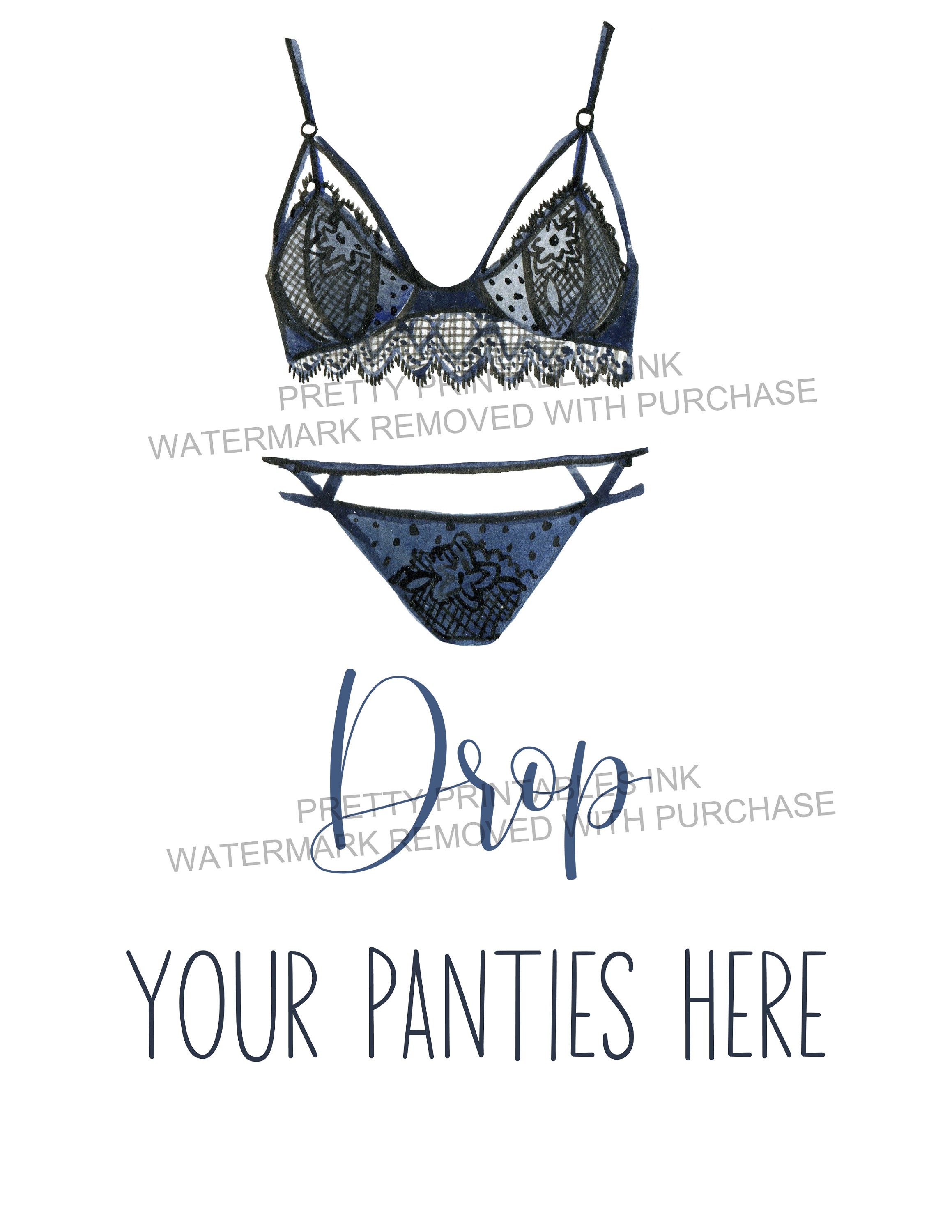Lingerie Shower Sign Printable Drop Your Panties Sign - Etsy Canada