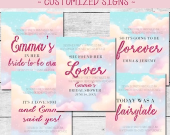 Bridal Shower Signs | In Her Bridal Era Signs | Pink Cloud Bridal Shower Signs - Customized | Lover Bridal Shower Signs | Eras Bridal Shower