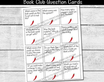 Tarjetas de preguntas del Club de lectura picante: Romance y romance (PDF imprimible)
