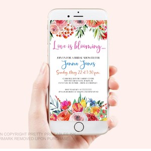 Summer Bridal Shower Invitation, Wildflower Shower Invitation, Colourful Flower Bridal Shower Invitation, Spring Bridal Shower Invitation image 4