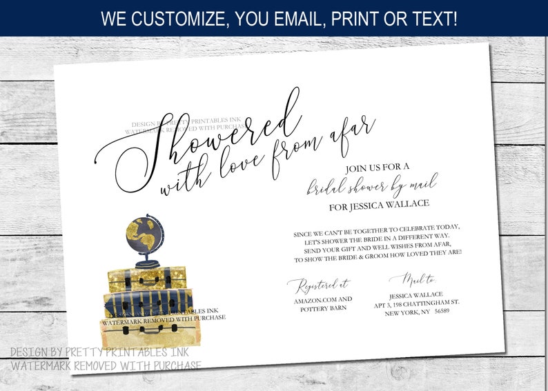 Bridal Shower by Mail Invitation Long Distance Shower by Etsy