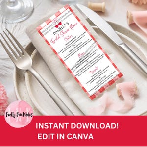 Menù modificabile per la festa nuziale in ciliegio, menù per la carta delle ciliegie, menù per il brunch nuziale, menù per il pranzo nuziale, menù per il brunch del baby shower