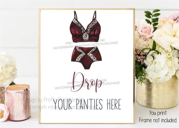 Drop Your Panties Sign Instant Download | Panty Game Sign Printable | Lingerie Shower Sign | Bachelorette Party Sign | Panties Here Sign Il_570xn