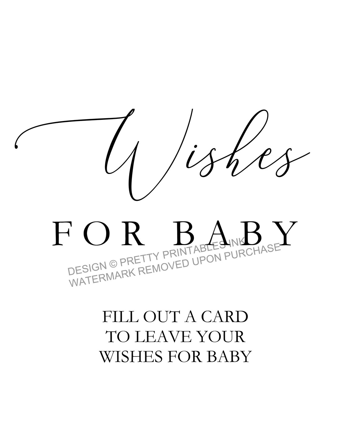 Printable Wishes for Baby Card and Sign Baby Wishes Card | Etsy