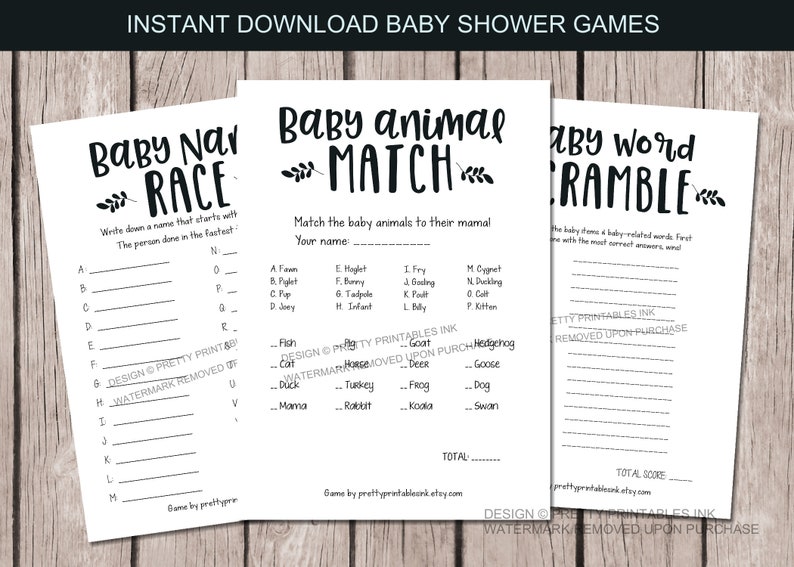 Printable Baby Shower Games Instant Download Baby Shower Games Minimalist Baby Shower Games Gender Neutral Baby Shower Games image 1