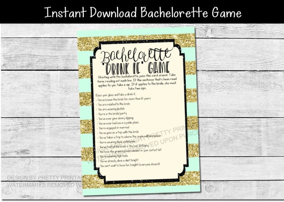 Bachelorette party game printable, bachelorette drinking game, bachelorette drink if game, virtual bachelorette game, hen party game Il_570xn