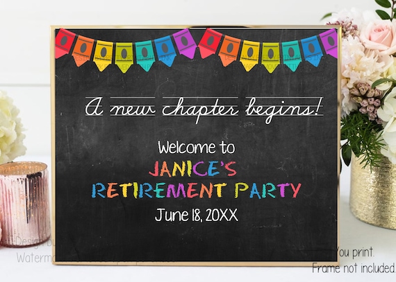 Printable Teacher Retirement Sign Teacher Retirement Party | Etsy