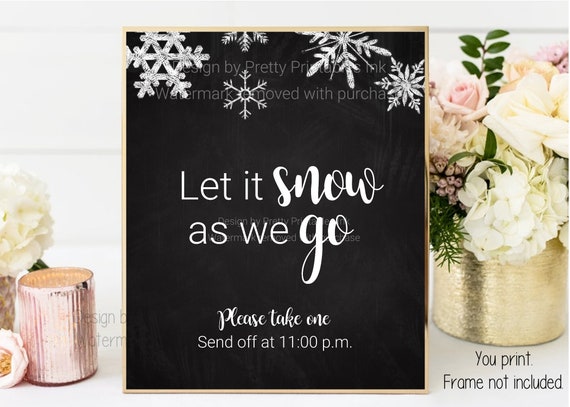 Let It Snow As We Go Wedding Sign Printable, Winter Wedding Sign, Snowflake Wedding Send Off Sign, Christmas Wedding Sign, Confetti Send Off Il_570xn