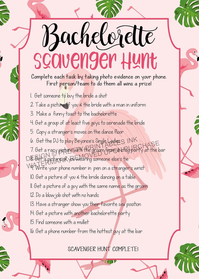 Instant download flamingo bachelorette games, bachelorette game bundle, beach bachelorette games image 5