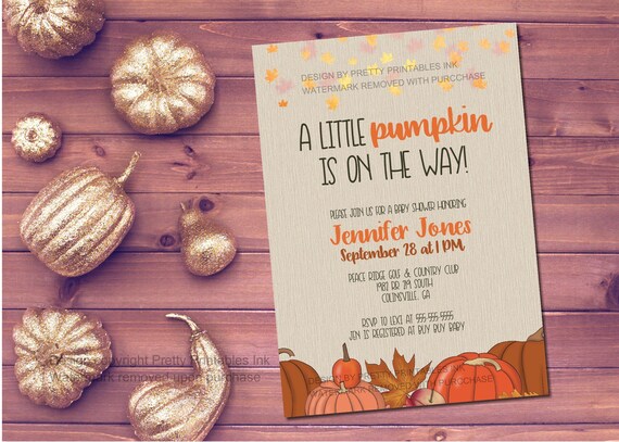 Fall Baby Shower Invitation Printable, Pumpkin Baby Shower Invite, Little Pumpkin Invite, Gender Neutral Fall Shower Invite, Autumn Invite Il_570xn