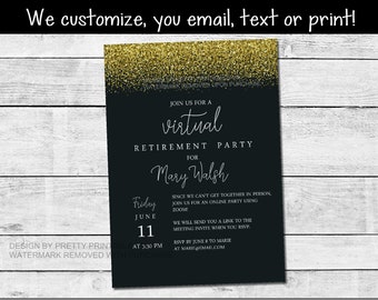 Virtual Retirement Party Invite | Printable Retirement Party Invitation | Quarantine Retirement Party Invite