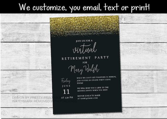 Virtual Retirement Party Invite Printable Retirement Party | Etsy Canada