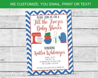 Fill the freezer baby shower invite printbale | Freezer meal baby shower invitation | Stock the freezer baby shower invite | Meals for baby