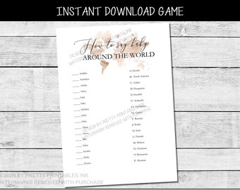 Baby Around the World Game, Gender Neutral Baby Shower Game, Travel Baby Shower Game, Adventure Awaits Shower Game, How to Say Baby Game