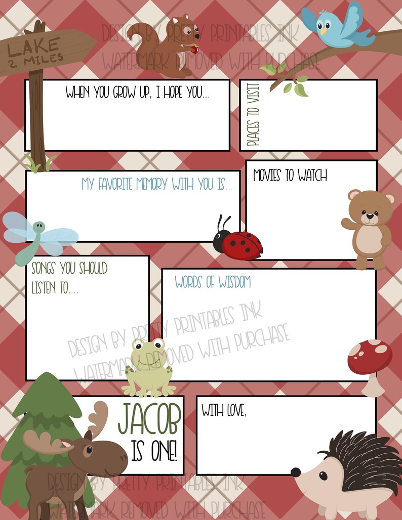 First Birthday Time Capsule Printable 1st Birthday Time - Etsy