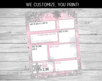 Winter Onederland First Birthday Time Capsule Printable | 1st Birthday Capsule | Girl First Birthday Capsule | Winter Wonderland Birthday