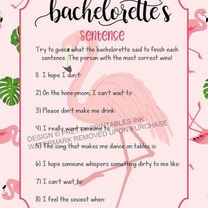 Instant download flamingo bachelorette games, bachelorette game bundle, beach bachelorette games image 6