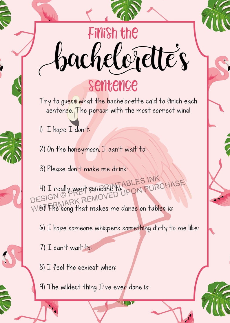 Instant download flamingo bachelorette games, bachelorette game bundle, beach bachelorette games image 6