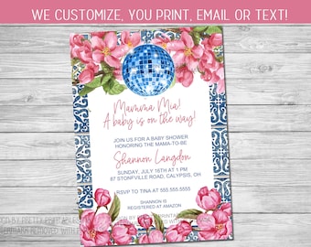 Mama Mia Baby Shower Invitation | Greek Baby Shower Invitation | Mediterannean Baby Shower Invite | Mama Mia Party Invitation