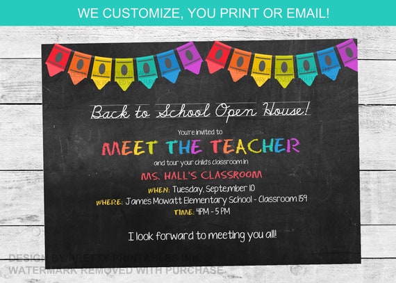 School Open House Invitation (Printable/Digital), Meet the Teacher Invitation, Back to School Classroom Party Invite, School Event Invite Il_570xn
