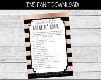 Bachelorette drinking game printable | bachelorette drink if game | bachelorette party game | drink if game | fun bachelorette game
