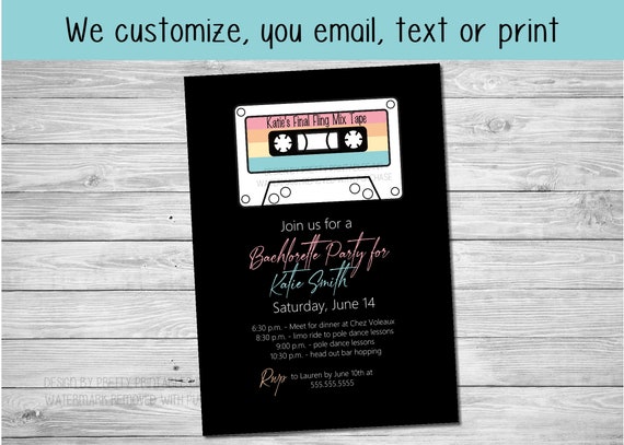 Bachelorette Party Invitation | 90s bachelorette party invitation printable | 80s bachelorette party invitation | 90s party invitation Il_570xn