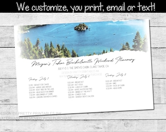 Tahoe Bachelorette Itinerary | Lake Tahoe Bachelorette Weekend Itinerary | Lake Bachelorette Party Itinerary | Tahoe Bachelorette Invite