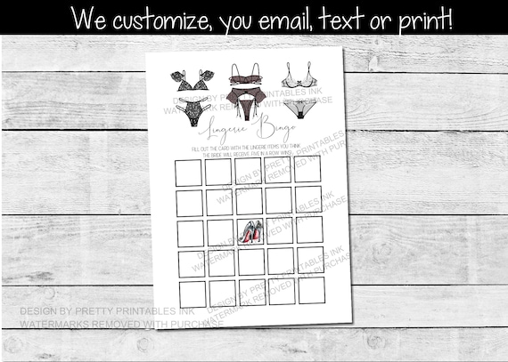 Lingerie Shower Game Printable | Lingerie Bingo Game | Instant Download Game | Lingerie Party Game | Lingerie Bridal Shower Game Il_570xn