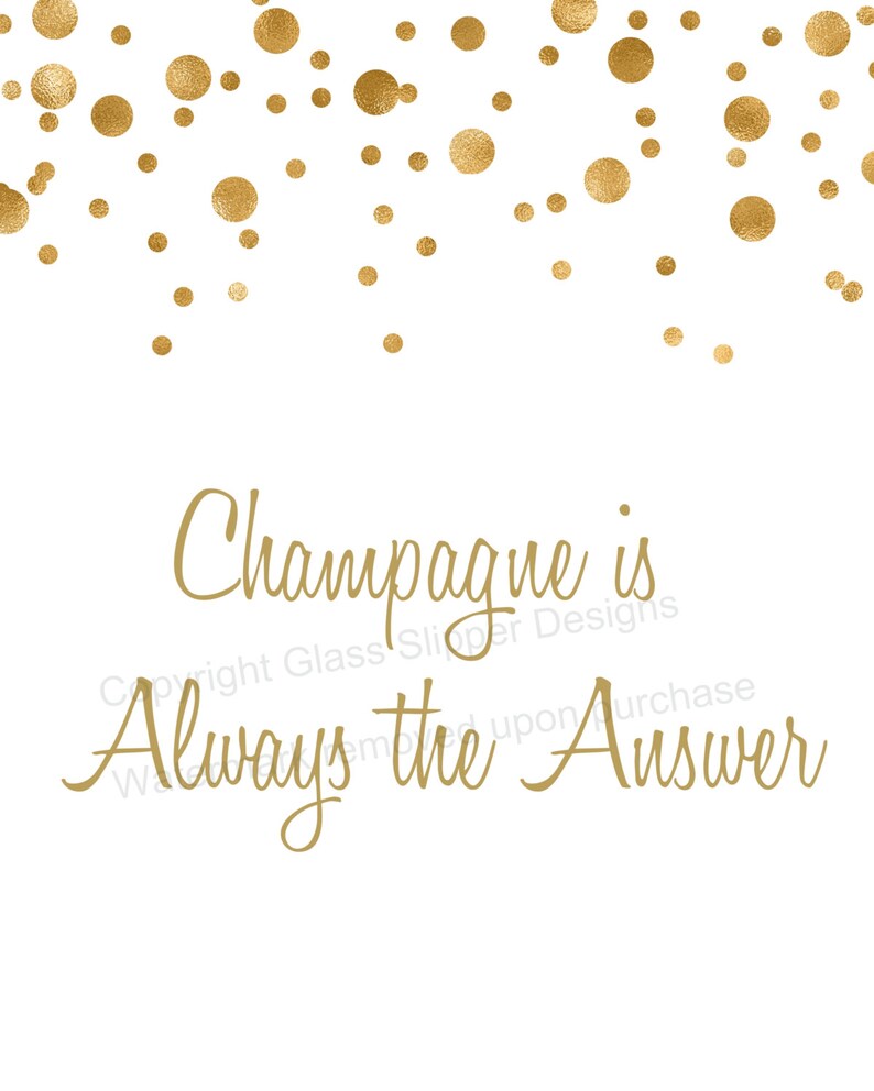 Set of 5 printable white and gold champagne bridal shower signs/ champagne brunch signs/ champagne bridal shower/ mimosa bar image 4