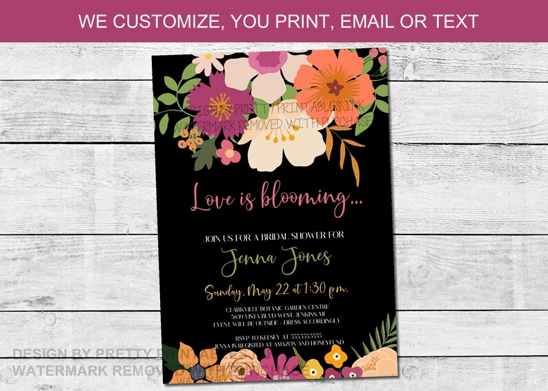 Summer Bridal Shower Invitation Wildflower Invitation Etsy