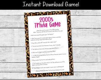 2000s Trivia Game Printable | Adult Birthday Party Game | Girls Night Game | 21st Birthday Game | Y2K Party Game | 2000s Party Game
