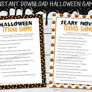 Halloween Games Bundle: Trivia Activity for Adults (PDF, Digital Download)