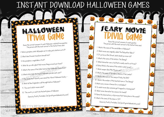 Halloween Games Bundle, Adult Halloween Games Printable, Adult Halloween Party Games, Halloween Trivia Game for Adults, Scary Movie Game Il_570xn
