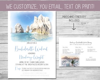 Cabo Bachelorette Invite and Itinerary, Cabo Bachelorette Weekend, Mexico Bachelorette Party Invite, Cabo San Lucas Weekend Invite