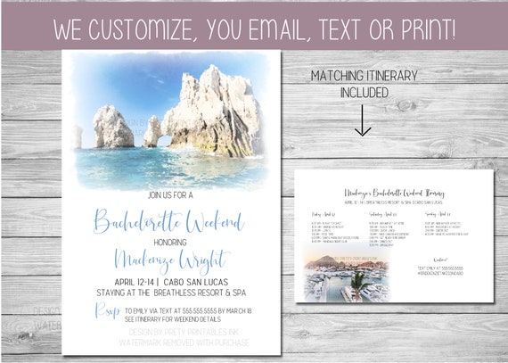 Cabo Bachelorette Invite and Itinerary Cabo Bachelorette Weekend | Mexico Bachelorette Party Invite | Cabo San Lucas Weekend Invite Il_570xn