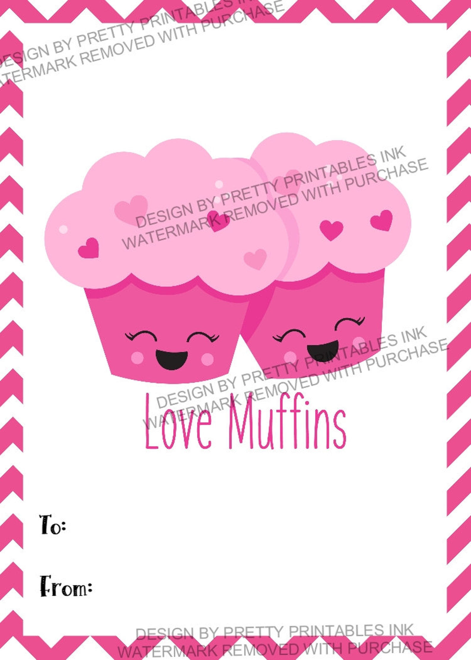 Printable Food Valentine Cards | Kids Valentines Cards| Classroom ...