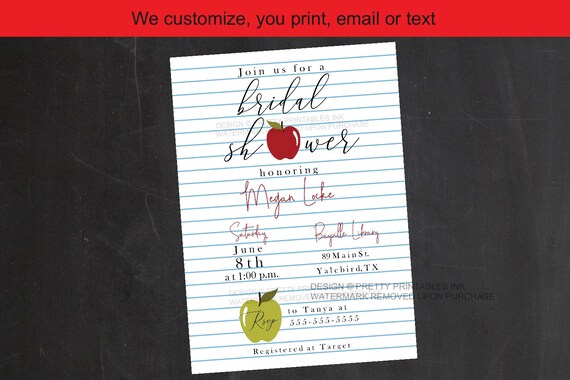 Teacher bridal shower invitation, classroom bridal shower invitation, teacher shower invitation Il_570xn