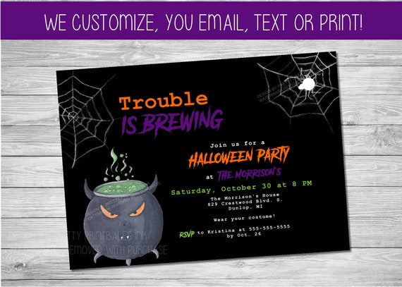 Halloween Invitation Printable Halloween E-vite Adult