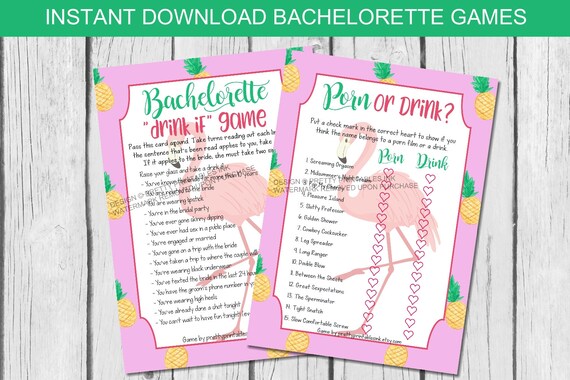 Printable Bachelorette Games, Virtual Bachelorette Party Games, Flamingo Bachelorette Games, Beach Bachelorette Games, Hen Party Games Il_570xn