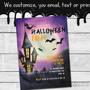 Halloween Party Einladung: Spooky Haunted House E-Vite (Digitaler Download, PDF und JPEG)