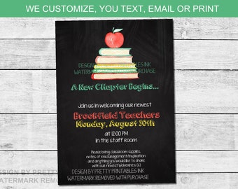 New Teacher Shower Invitation, Teacher Graduation Invite, New Teacher Party Invite, Stock the Classroom Shower Invitation, Classroom Party