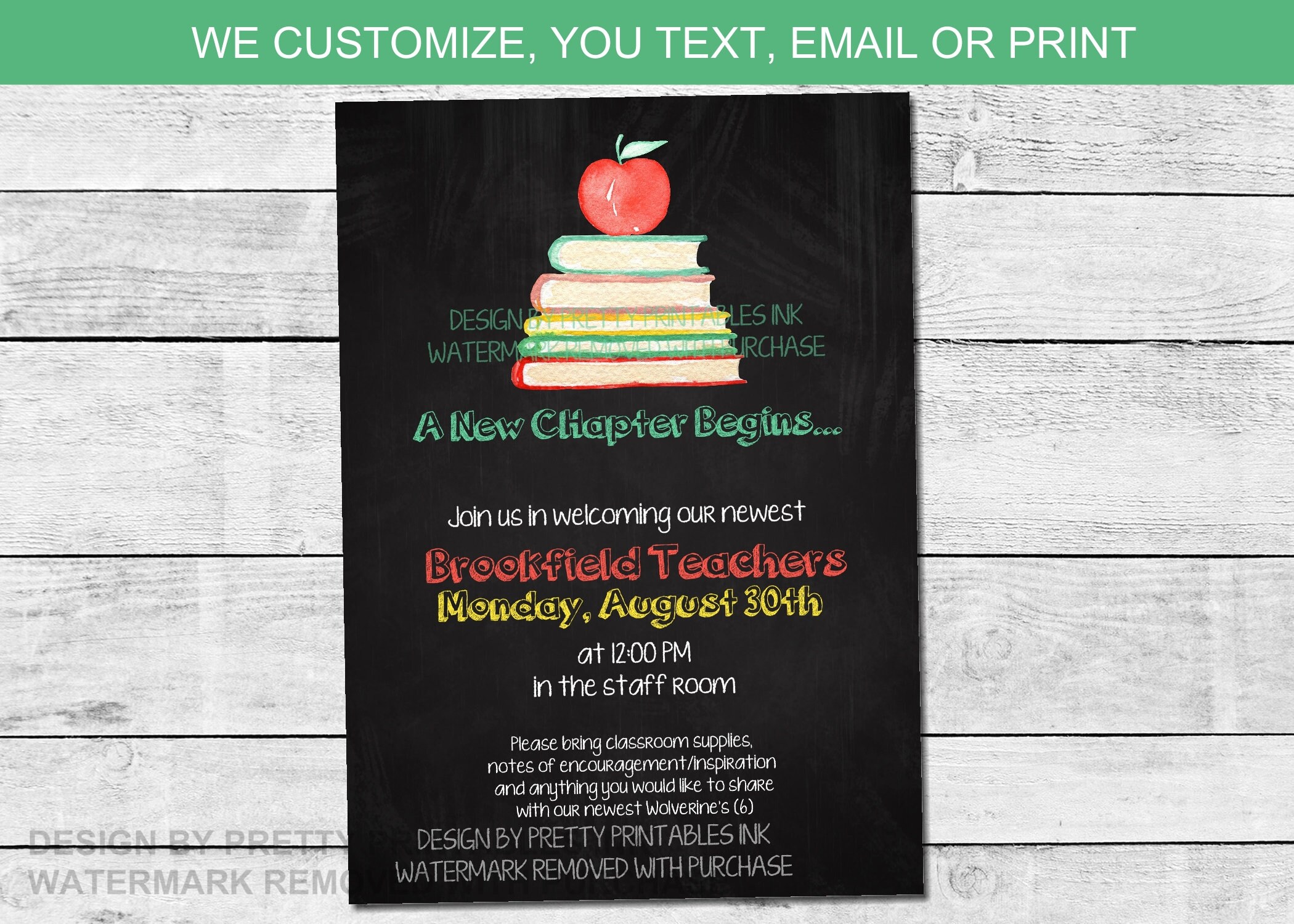 New Teacher Shower Invitation New Teacher Party Invite a New Etsy