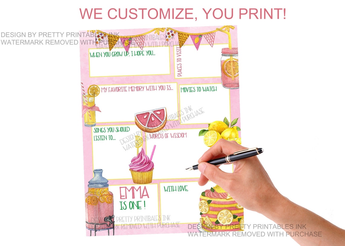 First Birthday Time Capsule Printable 1st Birthday Time - Etsy