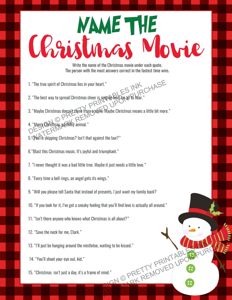 Christmas Party Game Printable Instant Download Christmas - Etsy
