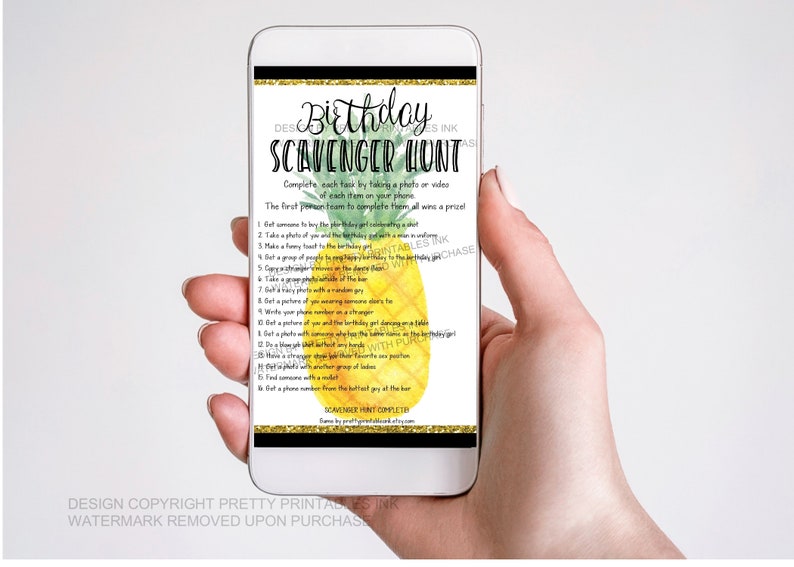 Printable Adult Scavenger Hunt Game Adult Birthday Scavenger - Etsy