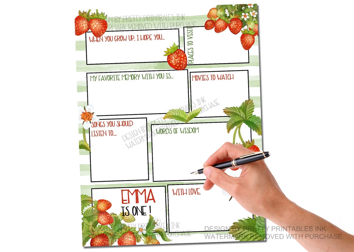 First Birthday Time Capsule Printable 1st Birthday Time - Etsy