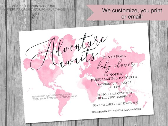 travel baby shower invite