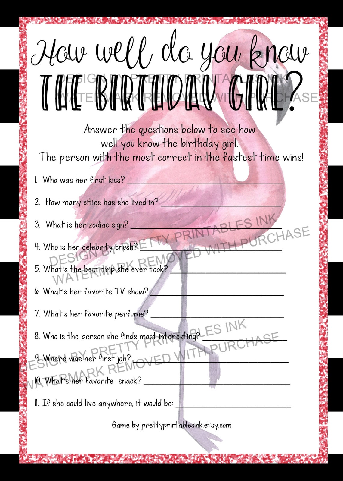 PrintableBirthday Games Fun Birthday Party Games Etsy PrintableBirthday Games Fun Birthday Party Games Etsy